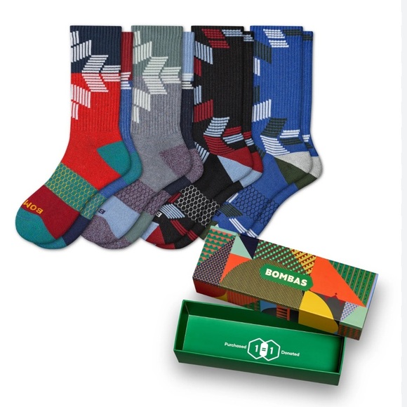 Bombas Accessories - Bombas Snowflake Calf Sock Gift Box 4 pack